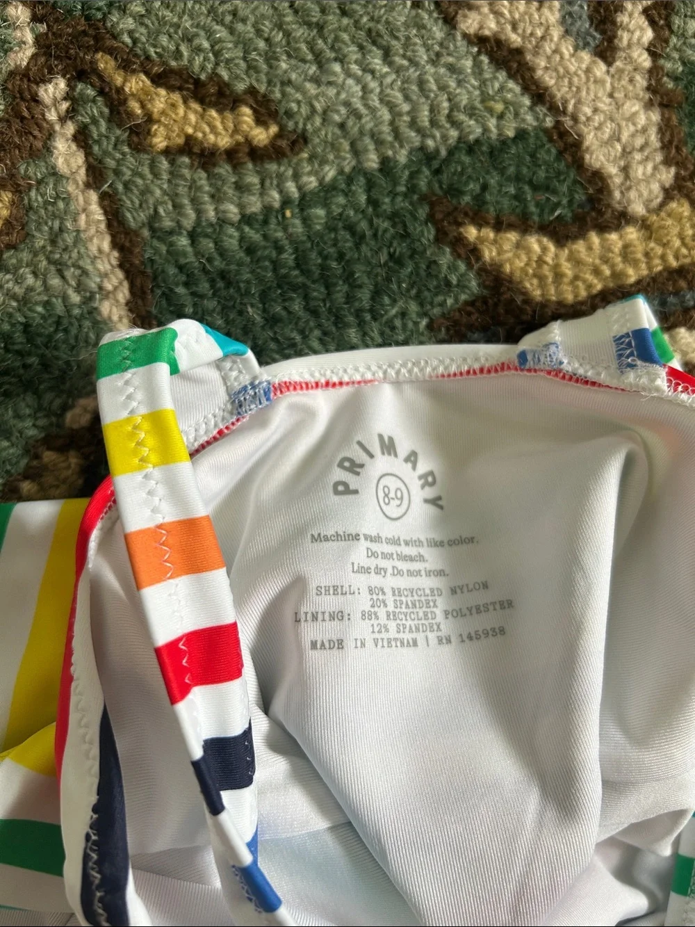 Primary Girls' Rainbow Stripe Tankini Set - Multicolor